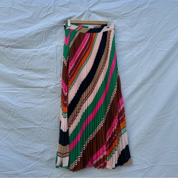 Anthropologie Isobel Silky Pleated Skirt by Maeve Multi Color Size 6 - Picture 6 of 6